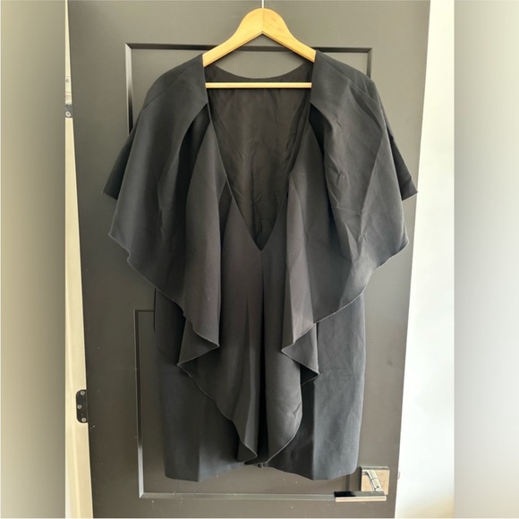 Banana Republic Forte Mini Ruffle Dress Black medium backless NEW - Picture 5 of 8